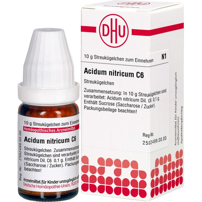 DHU Acidum nitricum C6 Streukügelchen, 10 g Globuli