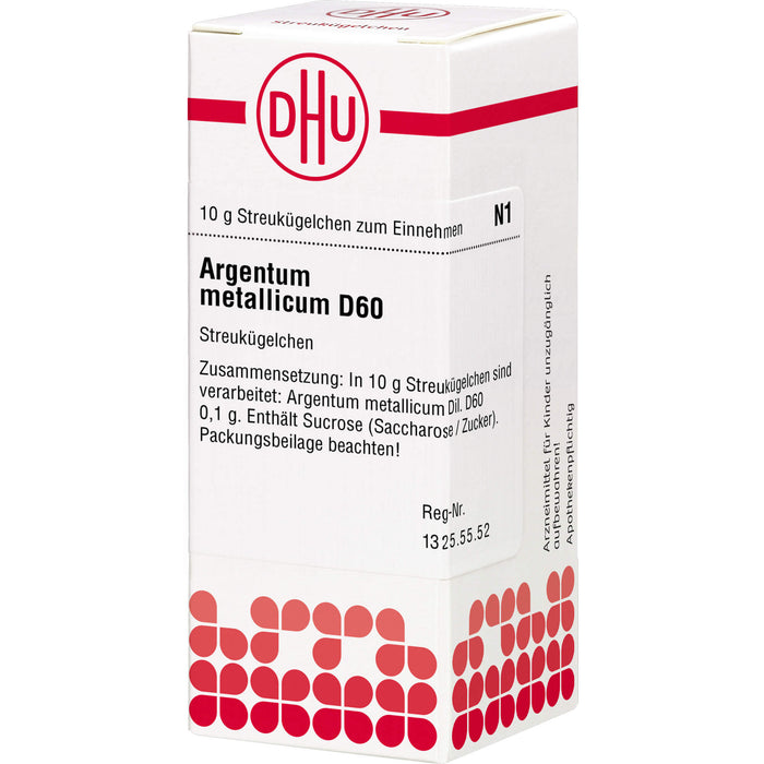 DHU Argentum metallicum D60 Streukügelchen, 10 g Globuli