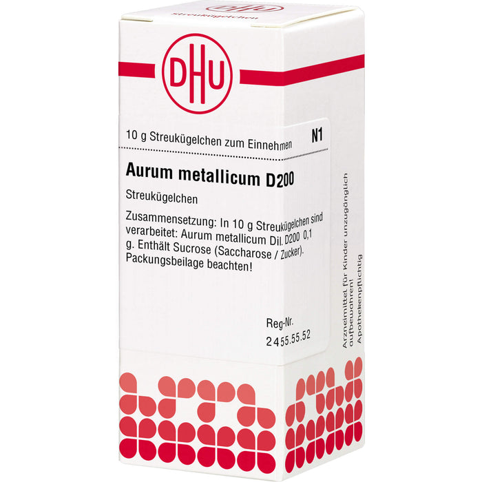 DHU Aurum metallicum D200 Streukügelchen, 10 g Globuli
