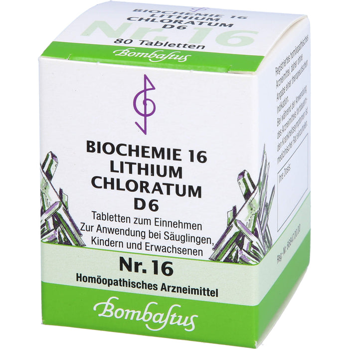 Bombastus Biochemie 16 Lithium chloratum D6 Tabletten, 80 St. Tabletten