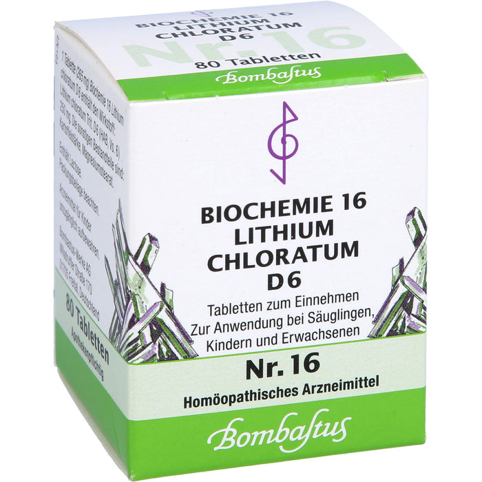 Bombastus Biochemie 16 Lithium chloratum D6 Tabletten, 80 St. Tabletten