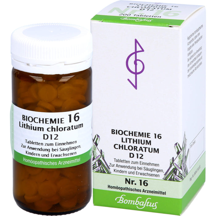 Bombastus Biochemie 16 Lithium chloratum D12 Tabletten, 200 St. Tabletten