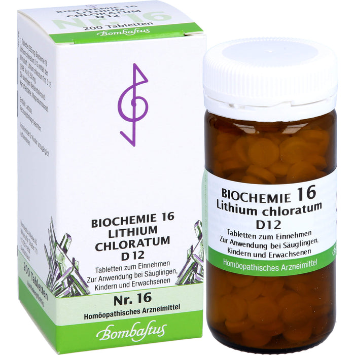 Bombastus Biochemie 16 Lithium chloratum D12 Tabletten, 200 St. Tabletten
