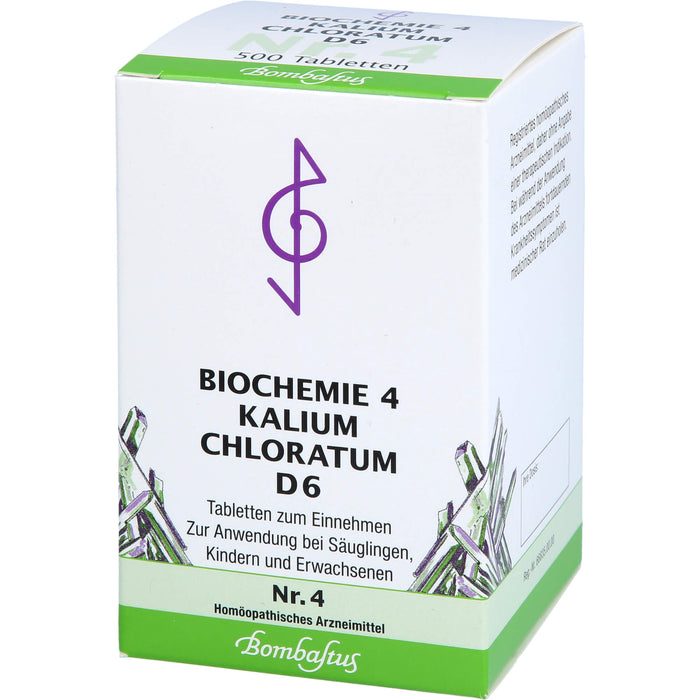 Bombastus Biochemie 4 Kalium chloratum D6 Tabletten, 500 St. Tabletten