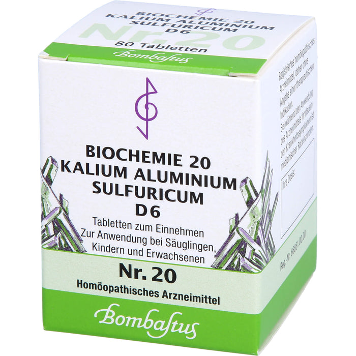 Biochemie 20 Kalium aluminium sulfuricum Bombastus D6 Tbl., 80 St TAB