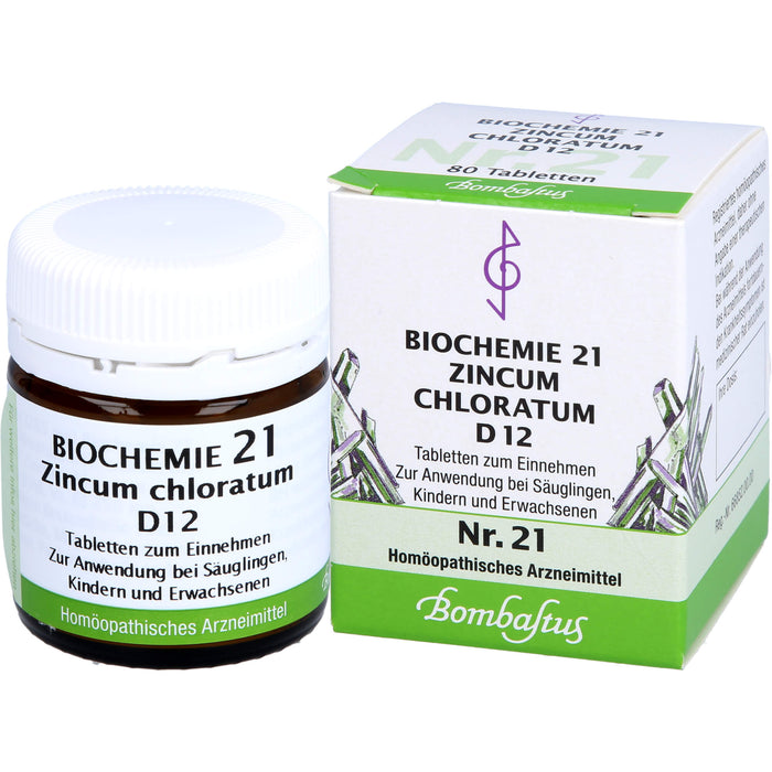 Biochemie 21 Zincum chloratum Bombastus D12 Tbl., 80 St TAB