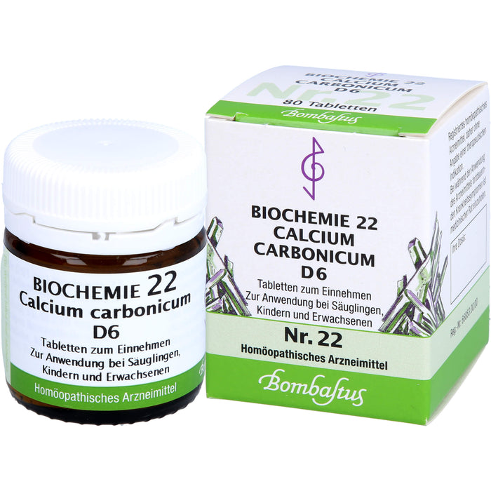 Biochemie 22 Calcium carbonicum Bombastus D6 Tbl., 80 St TAB