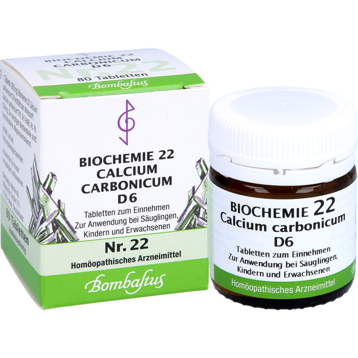 Biochemie 22 Calcium carbonicum Bombastus D6 Tbl., 80 St TAB