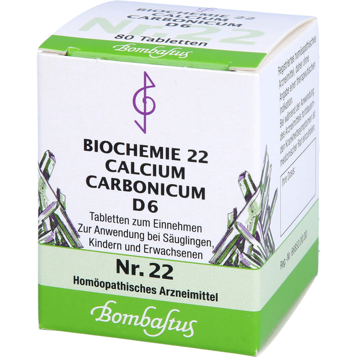 Biochemie 22 Calcium carbonicum Bombastus D6 Tbl., 80 St TAB
