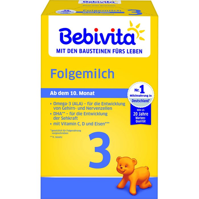 Bebivita 3 Folgemilch ab dem 10.Monat, 500 g Pulver