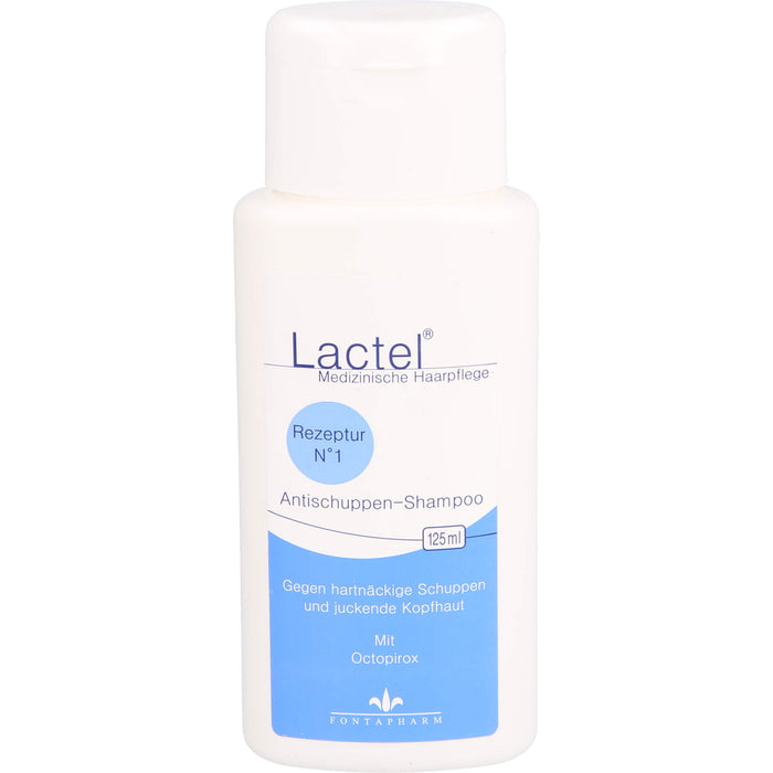 Lactel Nr.1 Antischuppen Shampoo gegen hartnäckige Schuppen und juckende Kopfhaut, 125 ml Shampoo