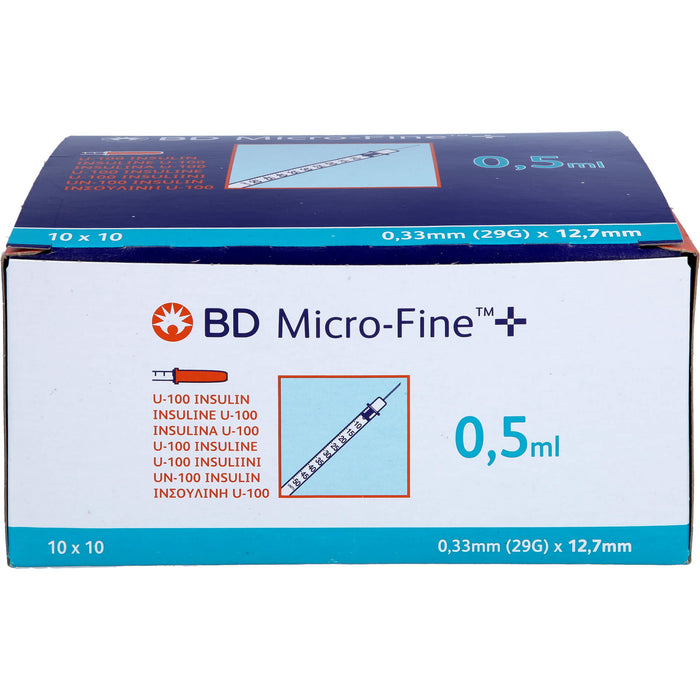 BD Micro-Fine+ U100 Ins.Spr.12,7mm, 100X0.5 ml SRI