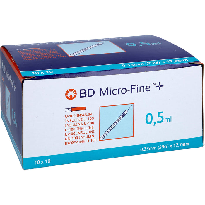 BD Micro-Fine+ U100 Ins.Spr.12,7mm, 100X0.5 ml SRI