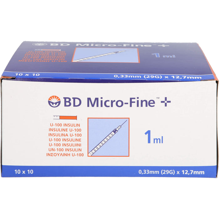 BD Micro-Fine+ U 100 Insulinspritzen 12,7 mm, 100 St. Spritzen