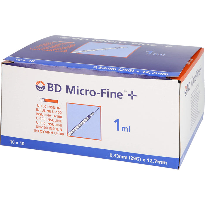 BD Micro-Fine+ U 100 Insulinspritzen 12,7 mm, 100 St. Spritzen