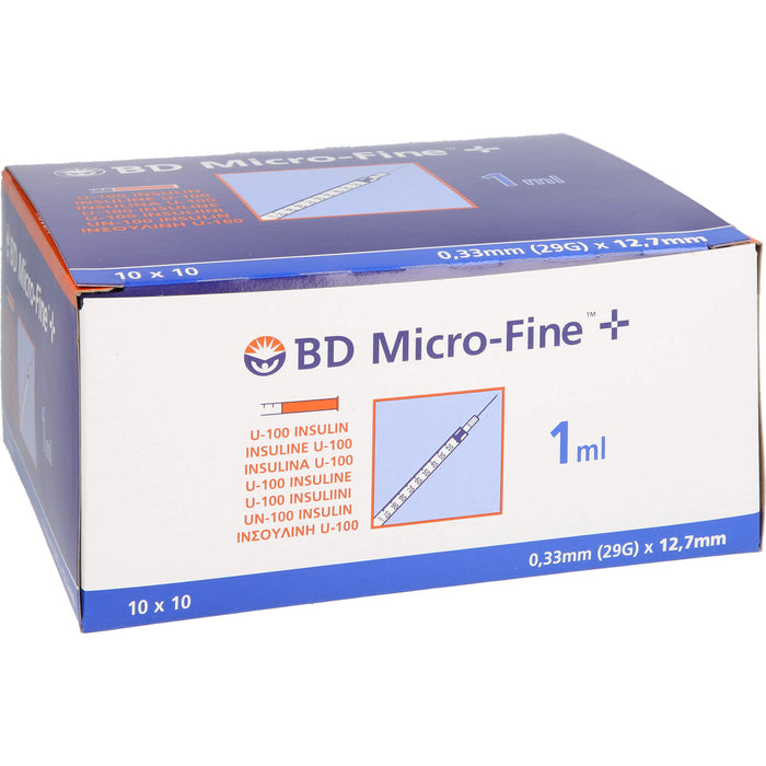 BD Micro-Fine+ U 100 Insulinspritzen 12,7 mm, 100 St. Spritzen