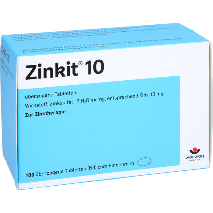 Wörwag Zinkit 10 Tabletten zur Zinktherapie, 100 St. Tabletten