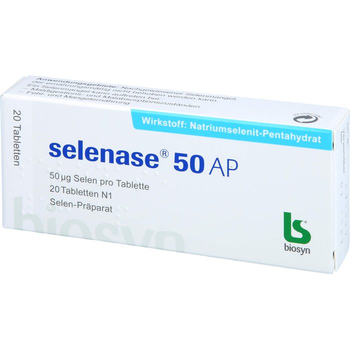 Selenase 50 AP Tabletten bei nachgewiesenem Selenmangel, 20 St. Tabletten