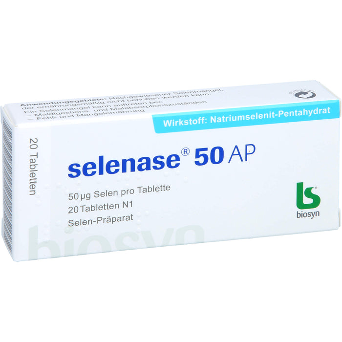 Selenase 50 AP Tabletten bei nachgewiesenem Selenmangel, 20 St. Tabletten