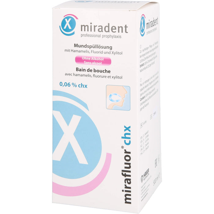Miradent Mirafluor CHX Liquid 0,06 % zur Unterstützung der täglichen Mundpflege, 500 ml Lösung