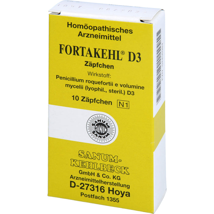 SANUM-KEHLBECK Fortakehl D3 Zäpfchen, 10 St. Zäpfchen
