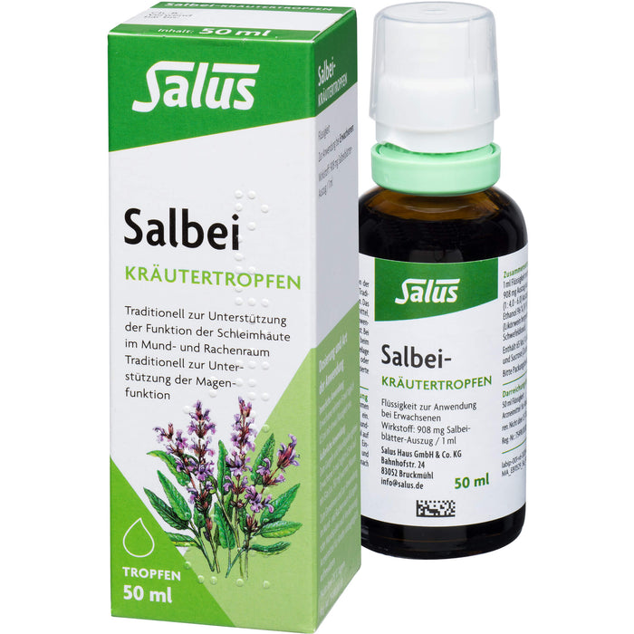 Salus Salbei-Kräutertropfen für Mund und Rachen, 50 ml Lösung
