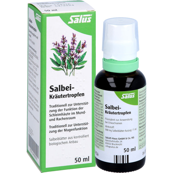 Salus Salbei-Kräutertropfen für Mund und Rachen, 50 ml Lösung