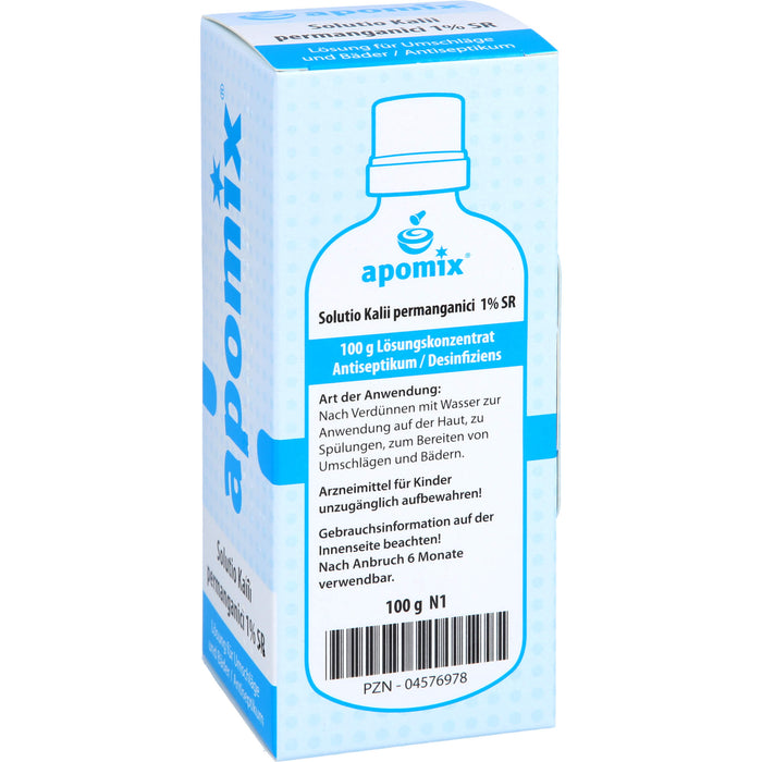 Solutio Kalii permanganici 1% SR / Kaliumpermanganatlösung 1% SR, Lösungskonz. z. Anw. auf der Haut nach Verdünnen m. Wasser, 100 g Lösung