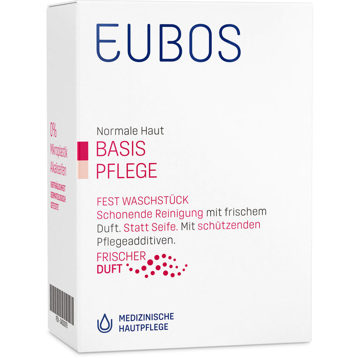 EUBOS Basis Pflege festes Waschstück schonende Reinigung mit frischem Duft für normale Haut, 1 St. Seifenstück