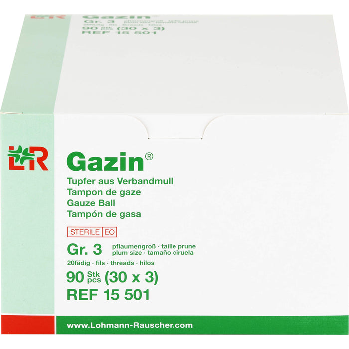 Gazin Tupfer pflaumengroß steril Gr. 3, 90 St. Tupfer