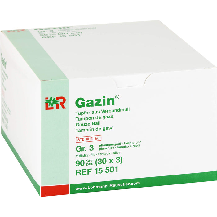Gazin Tupfer pflaumengroß steril Gr. 3, 90 St. Tupfer