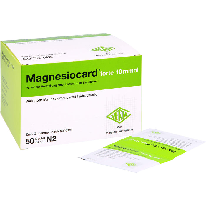 Magnesiocard forte 10 mmol Pulver zur Behandlung bei Magnesiummangel, 50 St. Beutel