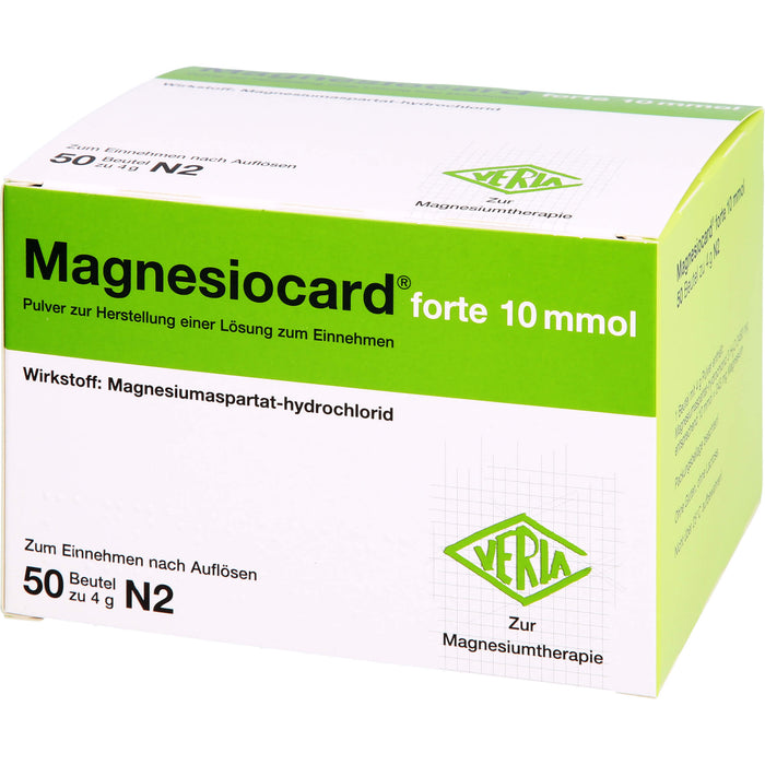 Magnesiocard forte 10 mmol Pulver zur Behandlung bei Magnesiummangel, 50 St. Beutel
