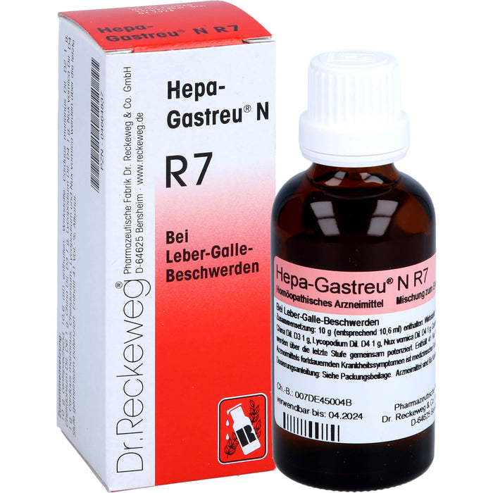 Hepa-Gastreu N R7 Tropfen  bei Leber-Galle-Beschwerden, 50 ml Lösung