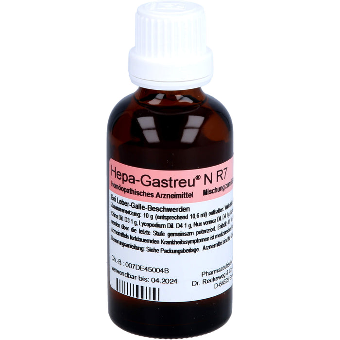 Hepa-Gastreu N R7 Tropfen  bei Leber-Galle-Beschwerden, 50 ml Lösung