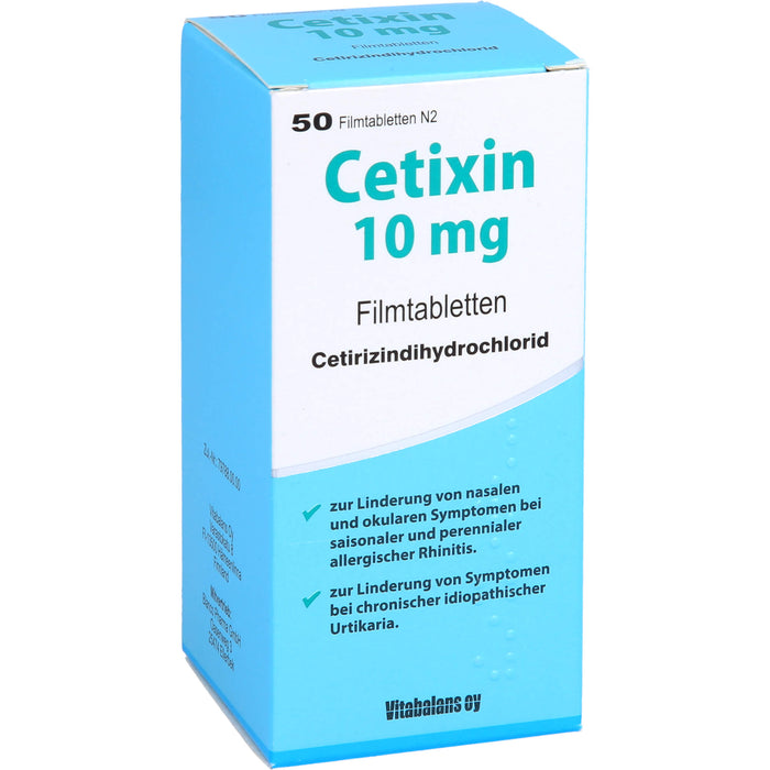 Cetixin 10 mg Filmtabletten bei Allergien, 50 St. Tabletten