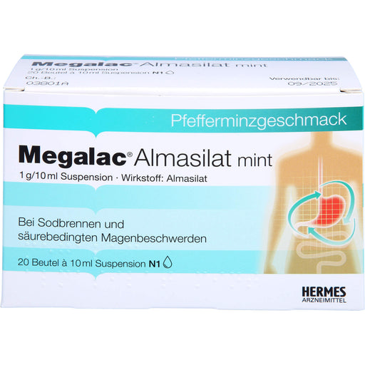 Megalac Almasilat mint 1 g/10 ml Suspension Beutel, 20X10 ml SUS