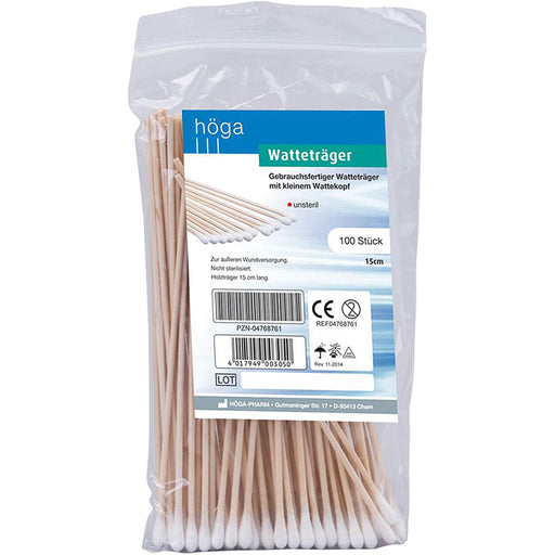 Watteträger 15cm mit kleinem Wattekopf, 100 St 