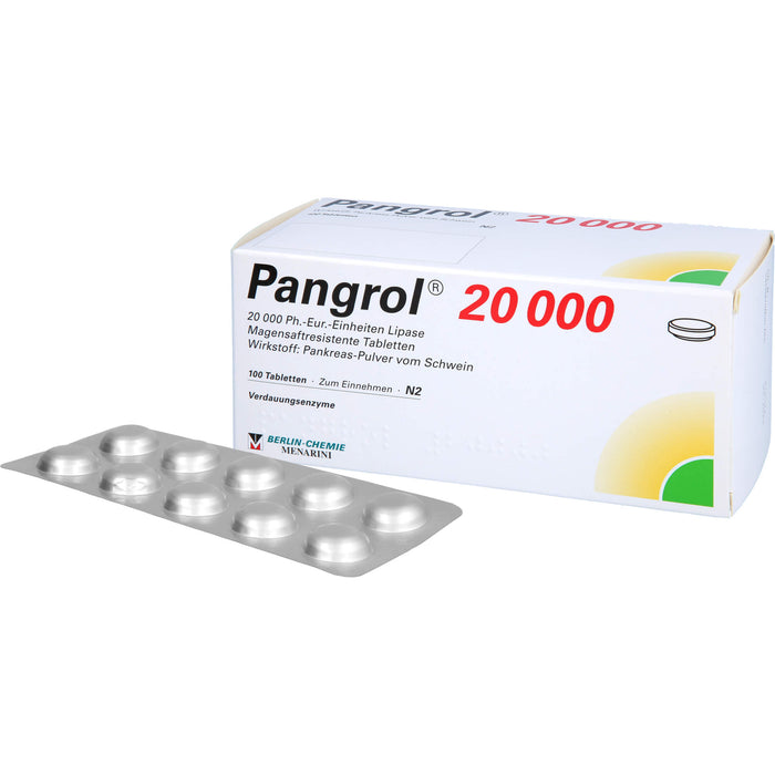 BERLIN-CHEMIE Pangrol 20000 Filmtabletten Verdauungsenzyme, 100 St. Tabletten