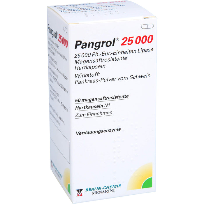 Pangrol 25 000 Kapseln Verdauungsenzyme, 50 St. Kapseln
