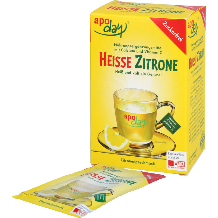 Apoday Heisse Zitrone zuckerfrei Beutel, 10 St. Beutel