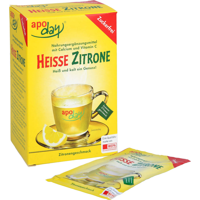 Apoday Heisse Zitrone zuckerfrei Beutel, 10 St. Beutel