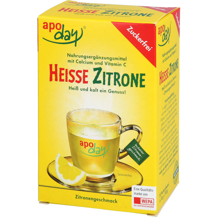 Apoday Heisse Zitrone zuckerfrei Beutel, 10 St. Beutel