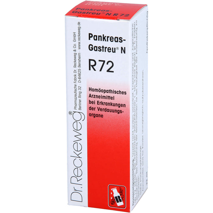 Dr. Reckeweg Pankreas-Gastreu N R72 Mischung bei Erkrankungen der Verdauungsorgane, 22 ml Lösung