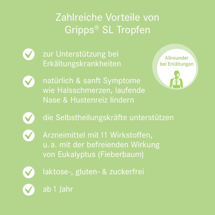 Gripps SL Tropfen bei Erkältungskrankheiten, 50 ml Lösung