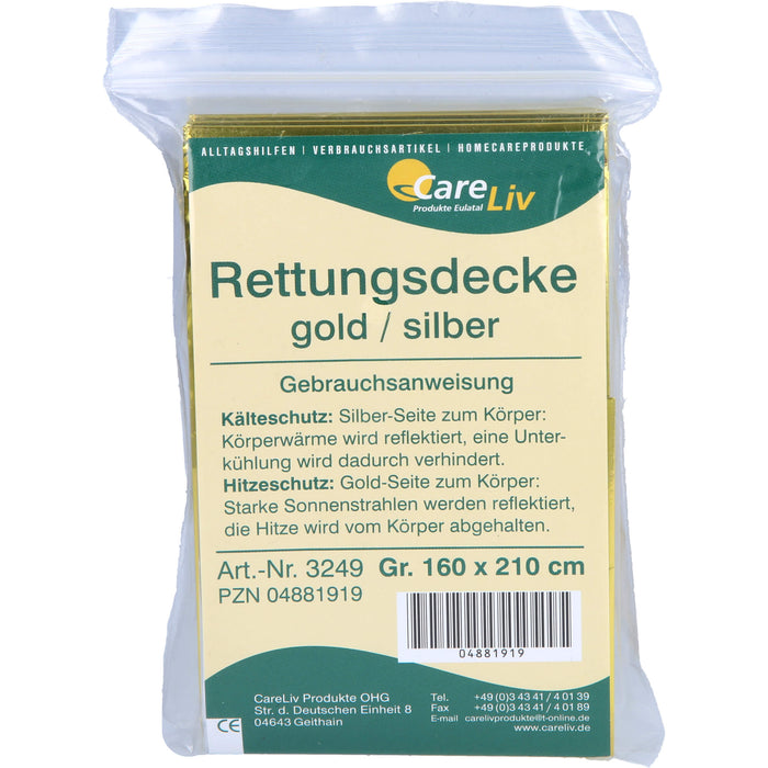 Rettungsdecke gold/silber 160x210cm, 1 St