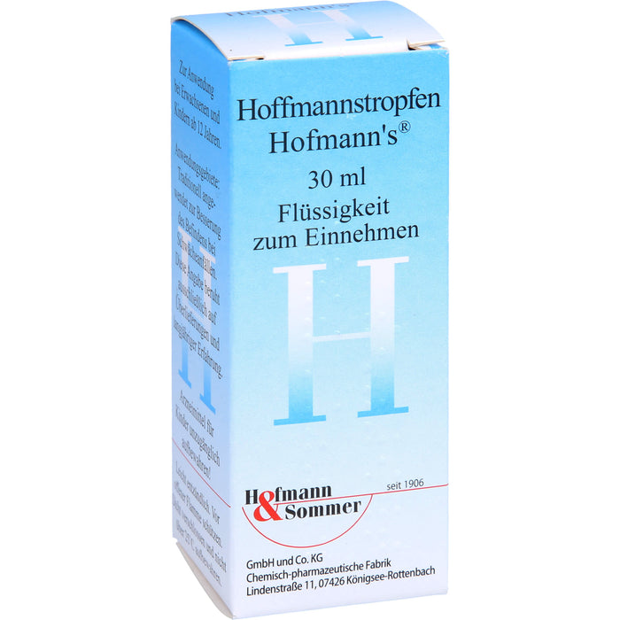 Hoffmannstropfen zur Belebung bei Abgespanntheit , Lustlosigkeit, Schwächeanfällen, Übelkeit und Völlegefühl, 30 ml Lösung
