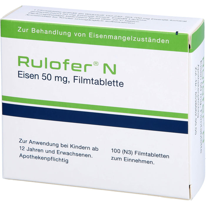 Rulofer N Eisen 50 mg Filmtabletten, 100 St. Tabletten