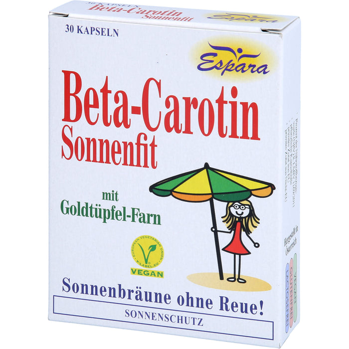 Espara Beta-Carotin Sonnenfit mit Goldtüpfel-Farn Kapseln für Sonnenbräune ohne Reue, 30 St. Kapseln