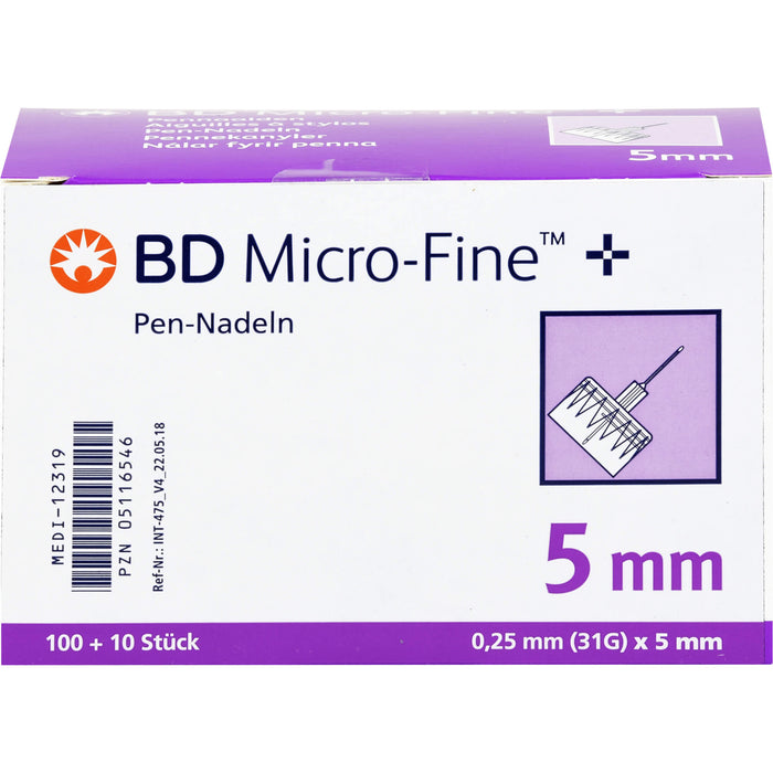 BD Micro FINE + 5 Nadeln 110x0,25x5mm, 110 St KAN